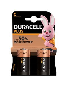 Pila alcalina C (LR14) DURACELL Plus. 20 unidades