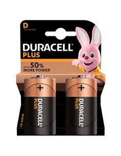 Pila alcalina D (LR20) DURACELL Plus. 20 unidades