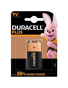Pila alcalina 6F22 (9V) DURACELL Plus. 10 unidades