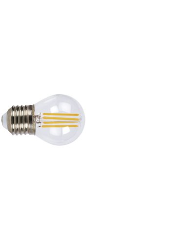 Bombilla con filamento Led mini globo transparente DUOLEC E27 luz cálida 4 W