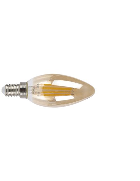 Bombilla con filamento Led vela vintage DUOLEC E14 luz cálida 4 W