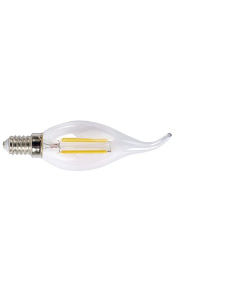 Bombilla con filamento Led vela decorativa transparente DUOLEC E14 luz fría 4 W