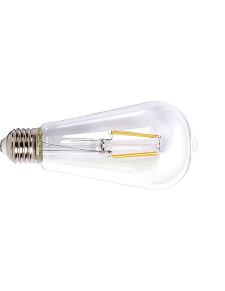 Bombilla con filamento LED pera transparente DUOLEC E27 luz fría 8 W