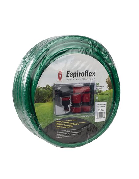 Kit manguera de riego ESPIROFLEX para jardín Longitud rollo 25 M