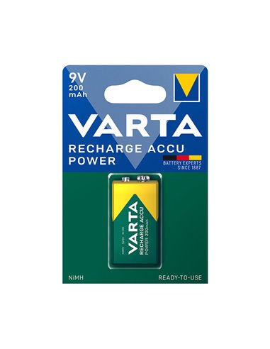 Pila recargable 6LR61 (9V) VARTA Recycled. 10 unidades