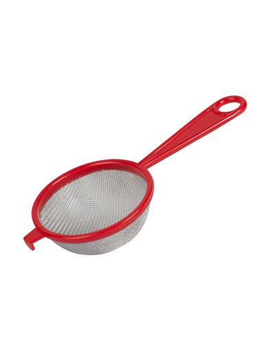 Colador de aluminio con 1 gancho rojo Diámetro 10 CM