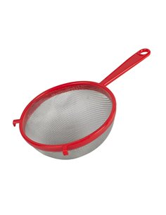 Colador de aluminio con 2 ganchos rojo Diámetro 16 CM