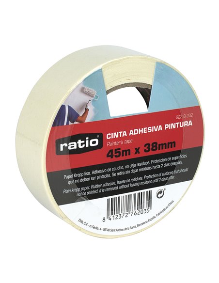 CINTA ADHESIVA KREPP LISO 38MMX45M
