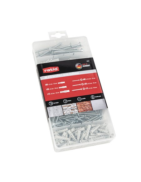 KIT TACOS Y TORNILLOS 210 PZAS RATIO