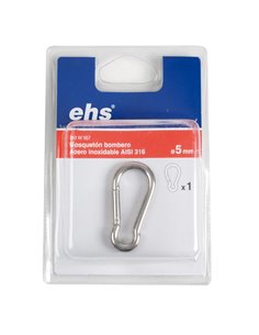 MOSQUETON BOMBERO INOX. 8X80 MM  1 UNID