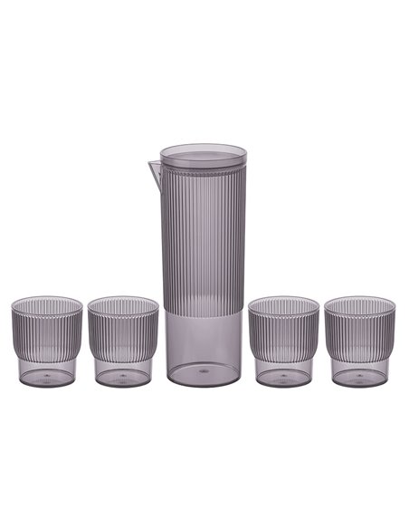 SET JARRA 1,1L+4 VASOS NEVE PS AHUMADO