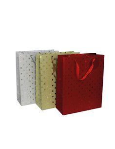 BOLSA REGALO 24X18X8CM. 3 COL. SURTIDOS