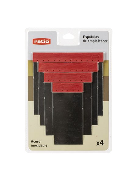 ESPATULA CARROCERO INOX. 4 PIEZAS RATIO