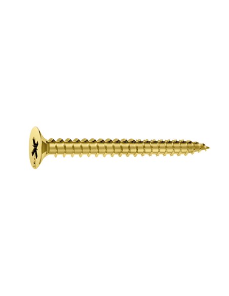 Tornillo Pozidrive latonado EHS para aglomerado Dimensiones 4X30 MM