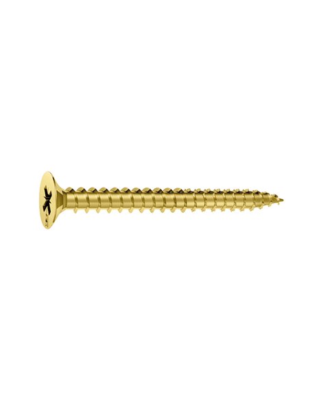 Tornillo Pozidrive latonado EHS para aglomerado Dimensiones 4X40 MM