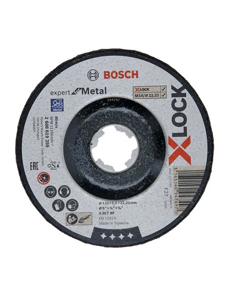 Disco desbaste metal BOSCH X-lock Expert  10 unidades Diámetro disco 125 MM