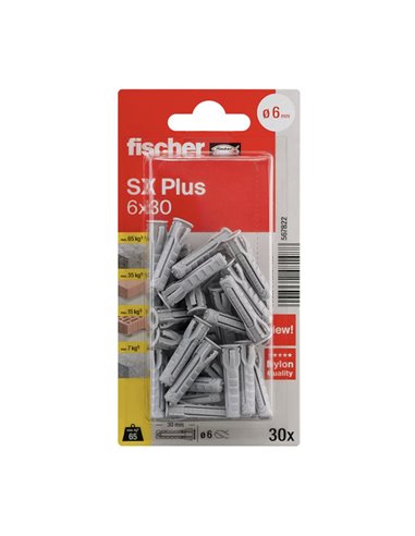 TACO PLASTICO SX 6X30K BLISTER. 30 UNID.
