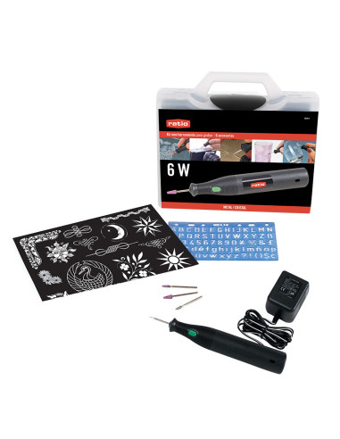 KIT MINI-HERRAMIENTAS P/GRABAR 6W+ACCES.