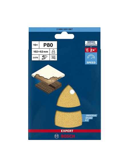 Hoja abrasiva multilijadora BOSCH C470  10 unidades Grano 80