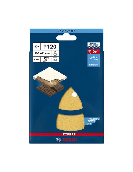 Hoja abrasiva multilijadora BOSCH C470  10 unidades Grano 120