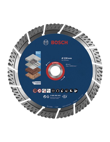 Disco de diamante BOSCH 230x2,4mm Expert Multimaterial