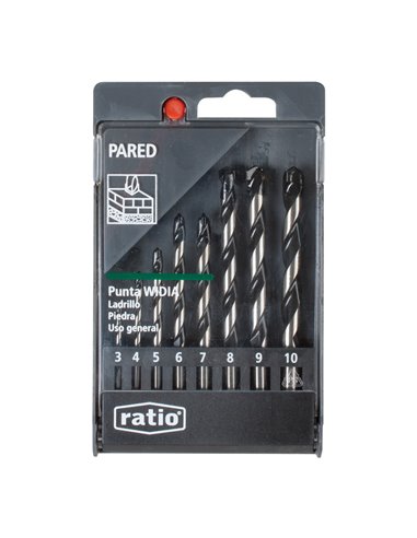 Estuche 8 brocas para pared RATIO estuche