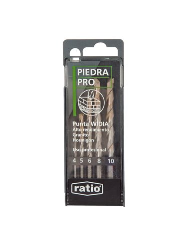 Estuche 5 brocas para pared RATIO Profesional estuche