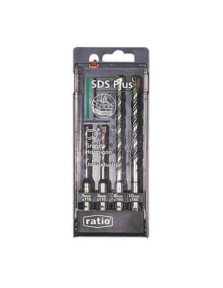 Kit 4 brocas para piedra RATIO SDS-Plus