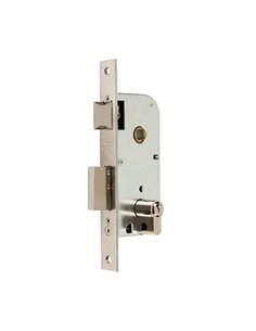 Cerradura de embutir MCM madera modelo 1301 niquelada Distancia entre eje de llave y extremo de puerta 40 MM