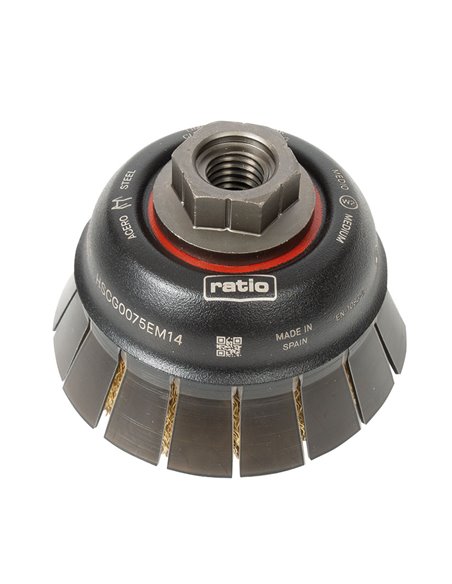 Cepillo abrasivo taza con guarda protectora RATIO ø 75 mm ProSerie 1621