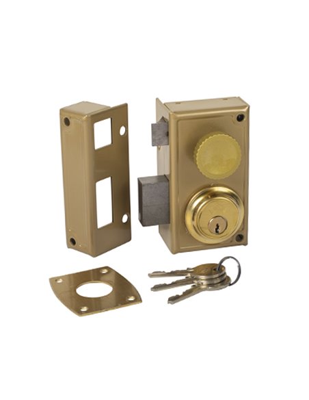 Cerradura sobreponer JIS modelo 34 70 mm Mano Izquierda