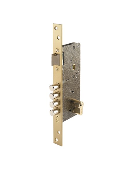 Cerradura seguridad EZCURRA 1 punto modelo 700-B cilindro de 70 mm Acabado/s Latonada