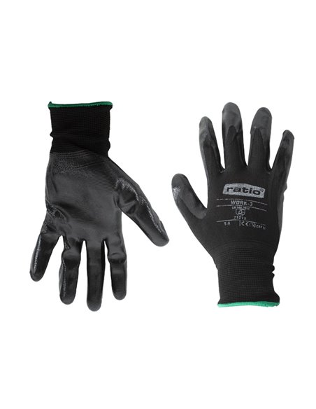 Guantes RATIO Work-3. 10 pares Talla mano 9