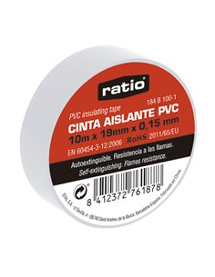 Cinta aislante PVC RATIO 10 m. 10 unidades Color Blanco