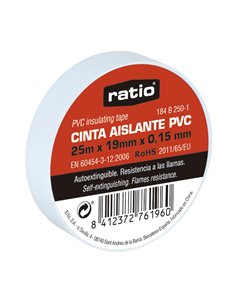 Cinta aislante PVC RATIO 25 m. 10 unidades Color Blanco