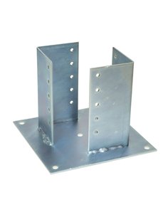 Herraje pérgola, soporte de suelo con placa Dimensiones 100x100 MM