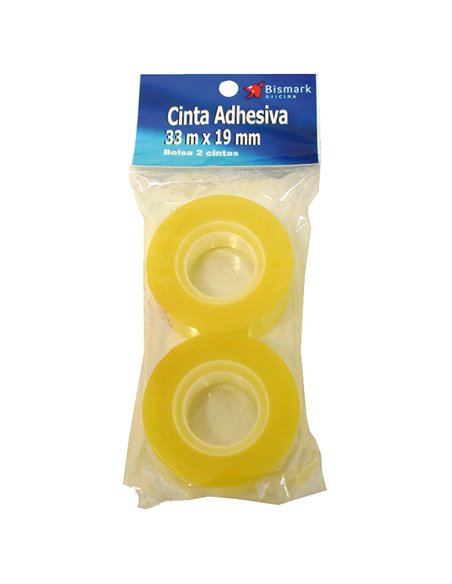 Recambio de 2 rollos de cinta adhesiva 33mx19mm