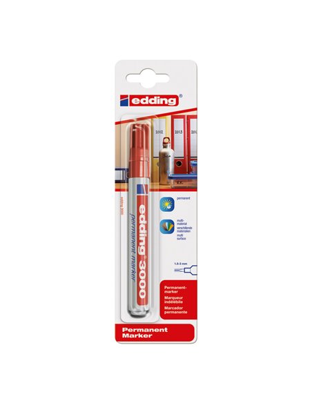 Rotulador permanente Edding 3000 Color Rojo