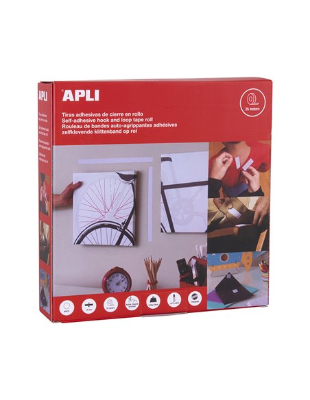 Rollo cinta adhesiva APLI tipo velcro