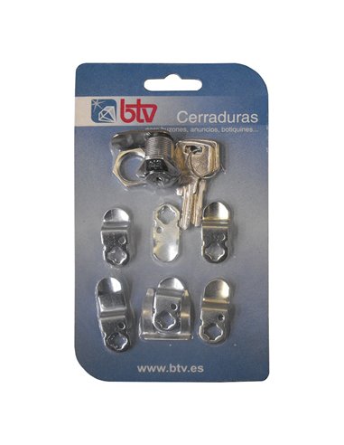 Set de cerradura rombo y pala BTV para buzones Acabado/s Cromado