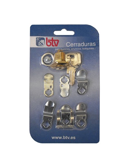 Set de cerradura rombo y pala BTV para buzones Acabado/s Dorado