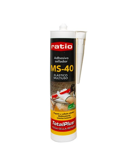 Sellador adhesivo RATIO MS Polímero MS-40, 290ml Color Blanco