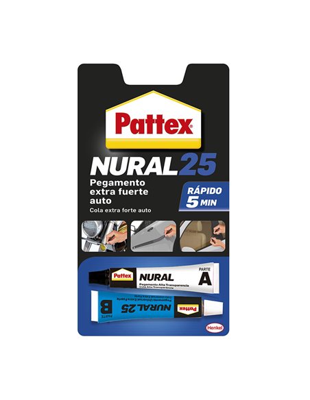 Pattex Nural 25 pegamento extra fuerte para pegar y reparar materiales del automóvil, 22ml