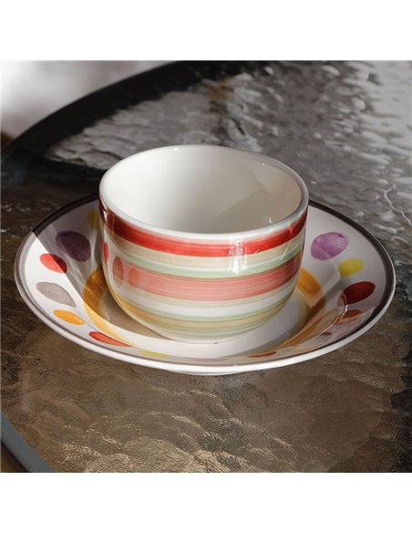 Tazón jumbo de cerámica PENGO serie Rayas, 8 unidades