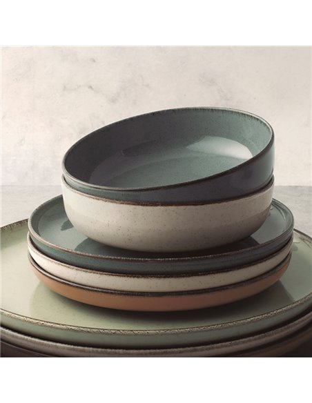 Plato llano porcelana PENGO Serie Pearl, 4 unidades