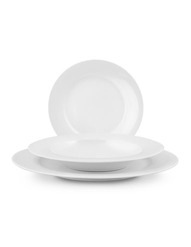 Plato hondo de porcelana PENGO serie New Bone China, 12 unidades