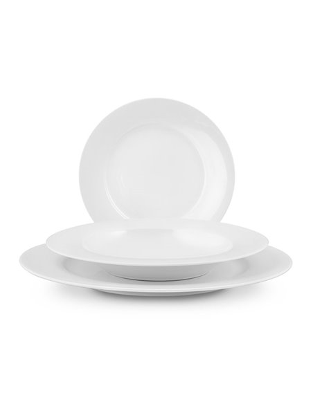 Plato hondo de porcelana PENGO serie New Bone China, 12 unidades