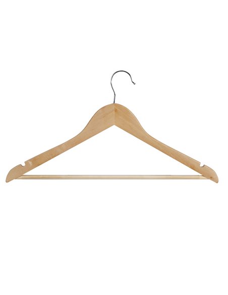 Percha HABITEX recta 45 cm con muescas Color Madera