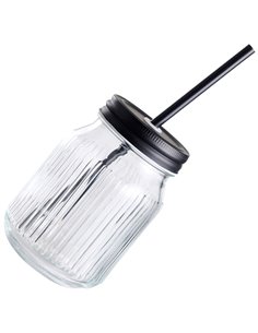 Vaso 450 ml  CMP con tapa y pajita, 6 unidades