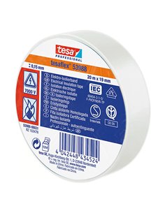 Cinta aislante TESA Tesaflex 53988 19 mm x 20 m Color Blanco